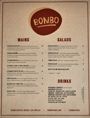 Bombo Menu