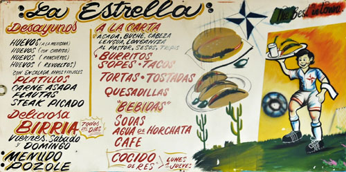 La Estrella Menu