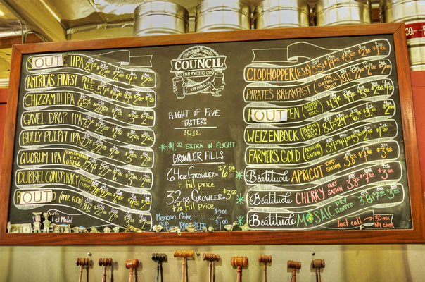 Council Brewing Company Tap List