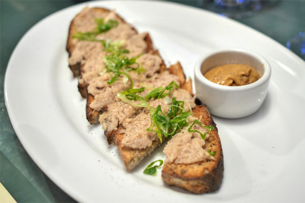 Rabbit rillette, peach mustard, country toast