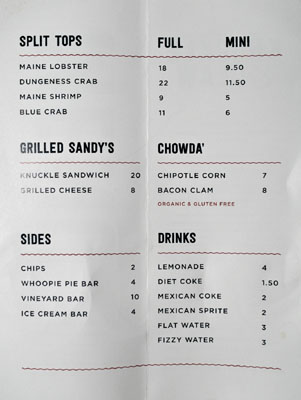 Knuckle & Claw Menu