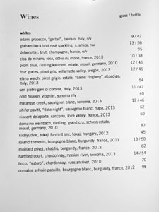 Birch Wine List