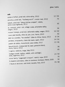 Birch Wine List