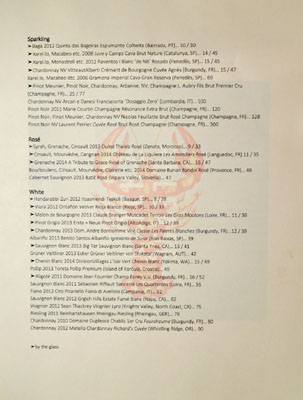 Catch & Release Wine List