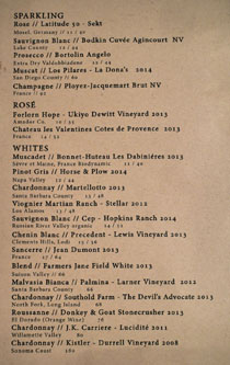 Ox & Son Wine List