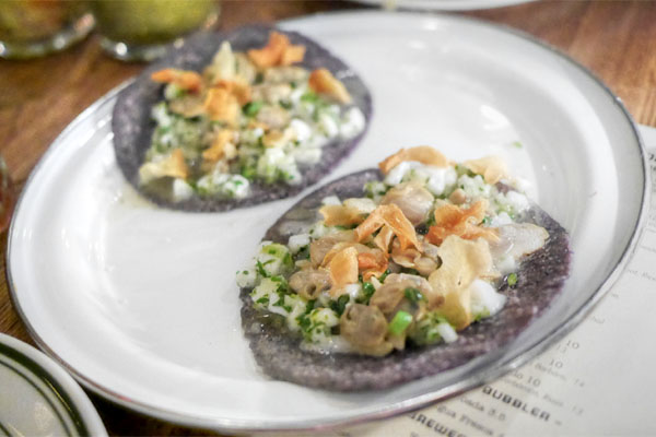 Clams & Lardo Tacos