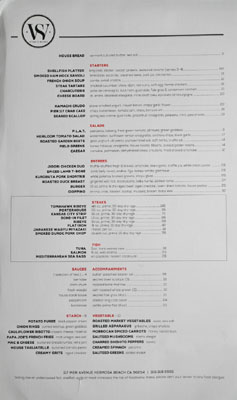 Steak & Whisky Menu