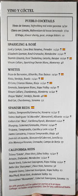 Pueblo Wine List