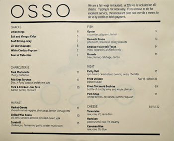 Osso Menu