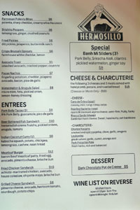 The Hermosillo Menu