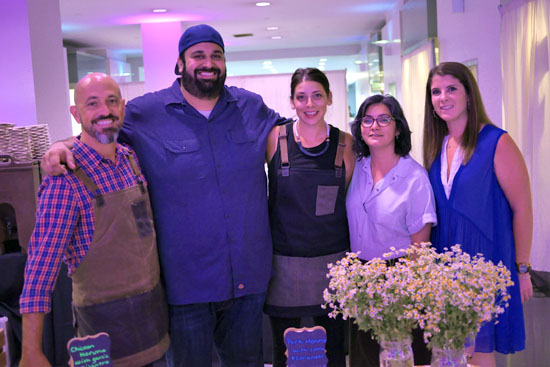 David Rosoff, Chef Chris Feldmeier, PR Manager Tessa Naso & Moruno Team