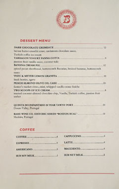 Belcampo Meat Co. Dessert Menu