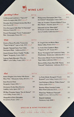 Belcampo Meat Co. Wine List: Sparkling & Rosé & White & Red