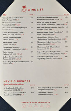 Belcampo Meat Co. Wine List: Red