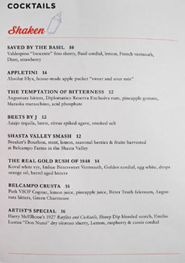 Belcampo Meat Co. Cocktail List: Shaken