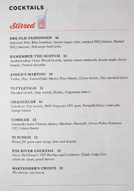 Belcampo Meat Co. Cocktail List: Stirred