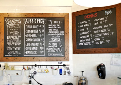 Aussie Pie Kitchen Menu