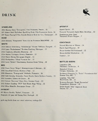 Esters Wine List