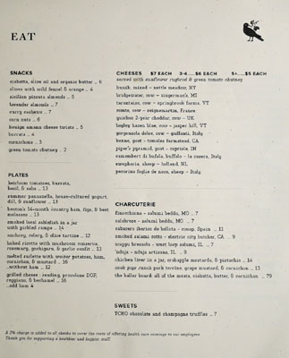 Esters Menu