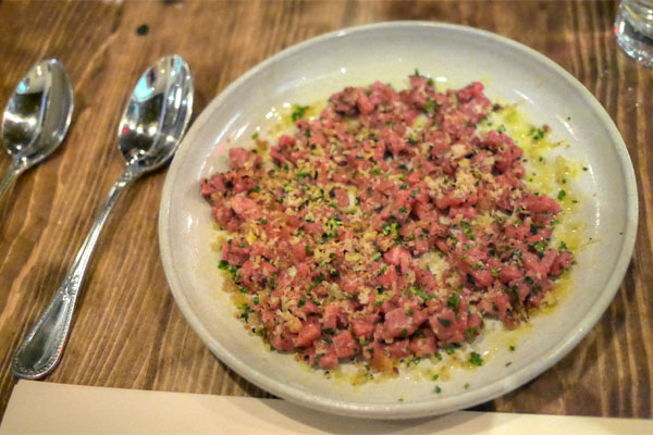 chop steak, saletta, bread crumbs, herbs, cured egg yolk