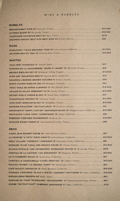 Leona Wine List