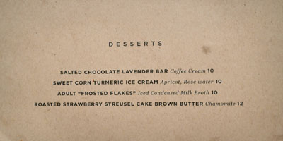 Leona Dessert Menu