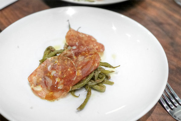 Roasted Green Beans, Sliced Salumi