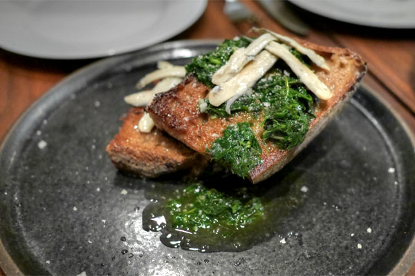 Lodge Bakery Bread, White Anchovy, Salsa Verde