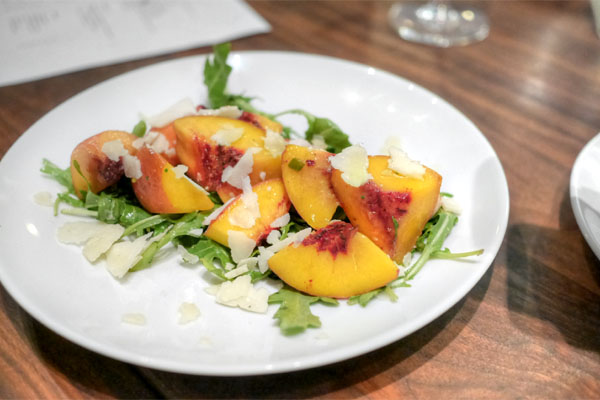 Arugula, Peaches, Pecorino, Black Pepper