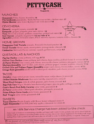 PettyCash Menu