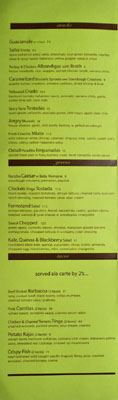 Sausal Menu