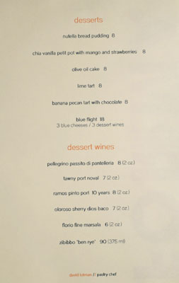 Forma Dessert Menu