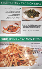 Garlic & Chives Menu: Vegetarian - Cac Mon Chay / Side Items - Cac Mon Them