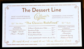 Clifton's Menu: The Dessert Line