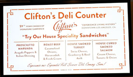 Clifton's Menu: Clifton's Deli Counter