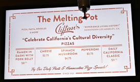 Clifton's Menu: The Melting Pot