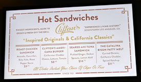 Clifton's Menu: Hot Sandwiches