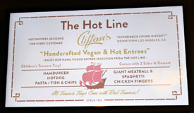 Clifton's Menu: The Hot Line