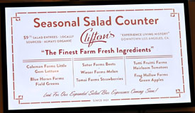 Clifton's Menu: Seasonal Salad Counter