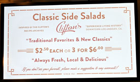 Clifton's Menu: Classic Side Salads