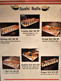 Takaya Yakitori Izakaya Menu: Sushi Rolls