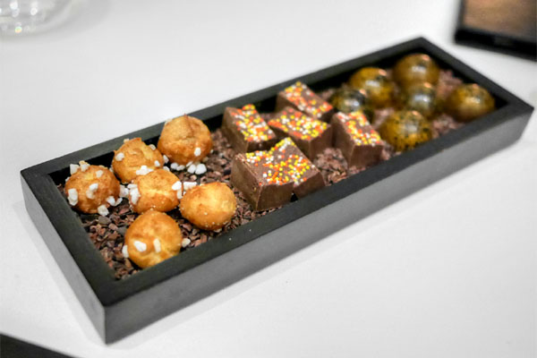 Chouquettes, Housemade Fudge with Sprinkles, Salted Caramel Bonbons