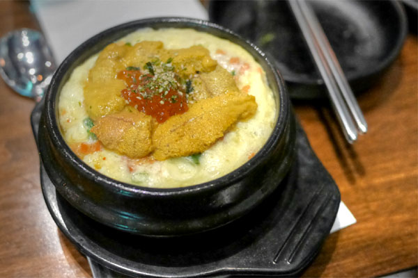 Uni steamed egg, w/ salmon roe