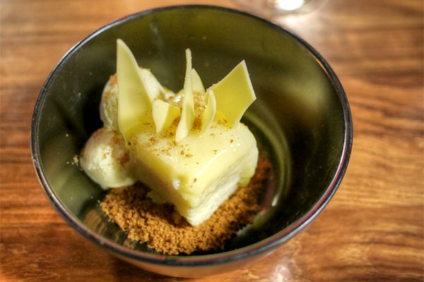 Yuzu Cake, Ginger Snap, White Chocolate Ice Cream