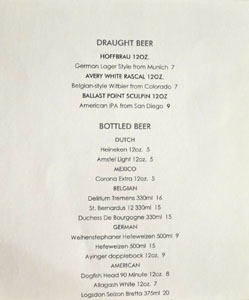 Wally's Beer List