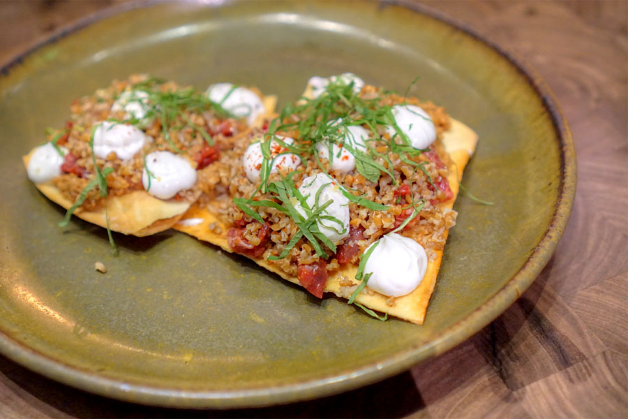 Dry Aged Beef Tartare·Lavash·Bulgur·Yogurt·Mint