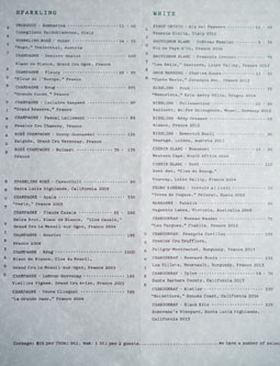 Otium Wine List