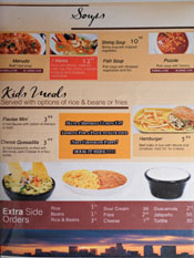 Puertos del Pacifico Menu: Soups & Kids Meals