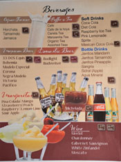 Puertos del Pacifico Beverage List