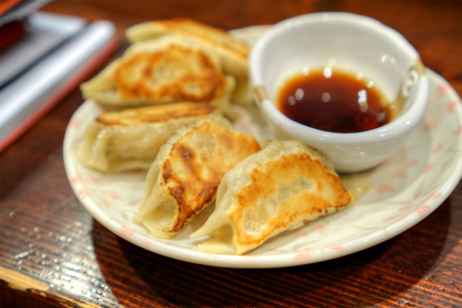 Yakitoriya style pan fried Chicken dumpling with Ponzu